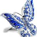 Crystal Bling Sparking Car Fragrance Butterfly Car Diffusser Air Freshener with Vent Clip (Light blue)