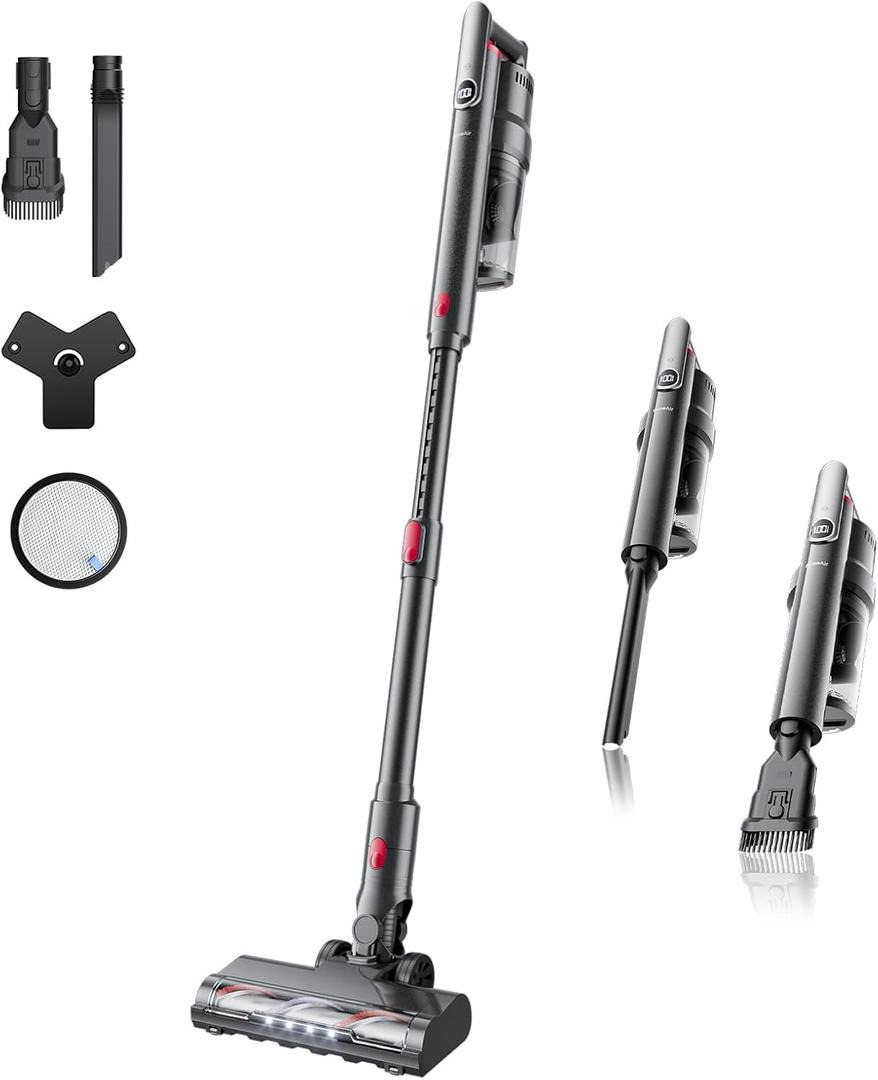 RONEAIR Cordless Vacuum Cleaner Ultra-Lightweight, Pet Vacuum Cleaners for Home with Powerful Suction, Stick Vacuum Cordless Rechargeable, Household Vacuum for Hardwood Floor, Carpet, Pet Hair, Car