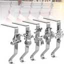 OMISTAR 5 Pcs Christmas Stocking Holders for Fireplace Mantel, Silver Stocking Hangers with Deer, Snowman, Tree, Sleigh, Santa Design, Heavy Duty Metal Stocking Hooks, 6.3 x 3.9 in