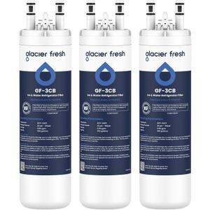 GLACIER FRESH WF3CB Refrigerator Water Filter Replacement for PureSource 3, 706465, WF425, PS3412266, AP4567491, 242017800 Refrigerator Water Filter, Pack of 3