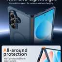 FNTCASE for Samsung Galaxy Z Fold7 Case: [Fit for Magsafe] [Screen Protector] Magnetic Translucent Matte, Military Grade Drop Protection, Shockproof Protective for Fold 7 Phone Cover (Blue 8.0 inch)