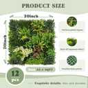 TTTM Artificial Greenery Hedge Panel, Grass Wall Decor: 20"x20" 12 Pcs