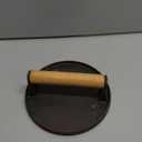 EWFEN Burger Press, 7" Round Heavy-Duty Cast Iron Smash Bacon Press Meat Steak with Wood Handle for Griddle, Sandwich, Nonstick Pan