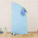 Blue Half Moon Arch Covers Wedding Arch Backdrop Cover for Weddings Birthday Parties Baby Showers Events – 6ft Light Blue Half Arch Fabric Cover Set