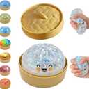 Glitter Dumpling Squishy,Dumpling Squishy Mystery Box,New Glitter Dumplings Squishies with Steamer,Dumplings Sensory Squeeze for Stress Relief,Soft Squeeze Decompression Dough