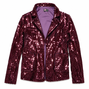 KANCY KOLE Women's Sequin Jackets Open Front Blazer Jacket Casual Long Sleeve Sparkly Cardigan Coat with Pocket, Size S