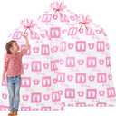 Zonon 3 Pcs Extra Large Baby Shower Bags Gift Jumbo Large Gift Bag Storage Oversized Plastic Gender Reveal Storage Wrap for Birthday Holiday Party Favors, 56" x 36"(Pink Footprint)