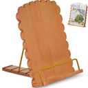 Cookbook Stand for Kitchen Counter, Adjustable Angle Wave Edge Wooden Cookbook Holder for Convenient Cooking, Recipe Book Holder Fits Tablets, Perfect Cooking Gifts for Women