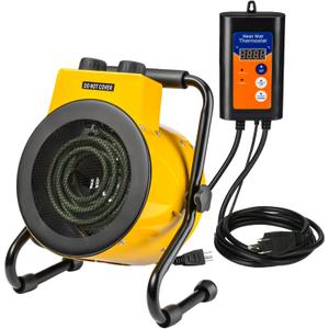 Greenhouse Heater with Digital Thermostat, Green House Heater for Plants,1500W Electric Grow Tent Heaters, Overheat Protection, Fast Heating for Green House, Flower Room, Yellow