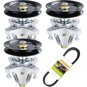 3 Pack 918-06980 Spindle Assembly with 954-04077A Belt 5/8" x 134" Replace Cub Cadet 918-06980 Troy Bilt 918-06980 618-06980 Spindle for Troy Bilt Super Bronco 50 Cub Cadet XT1 GT50 Tractors