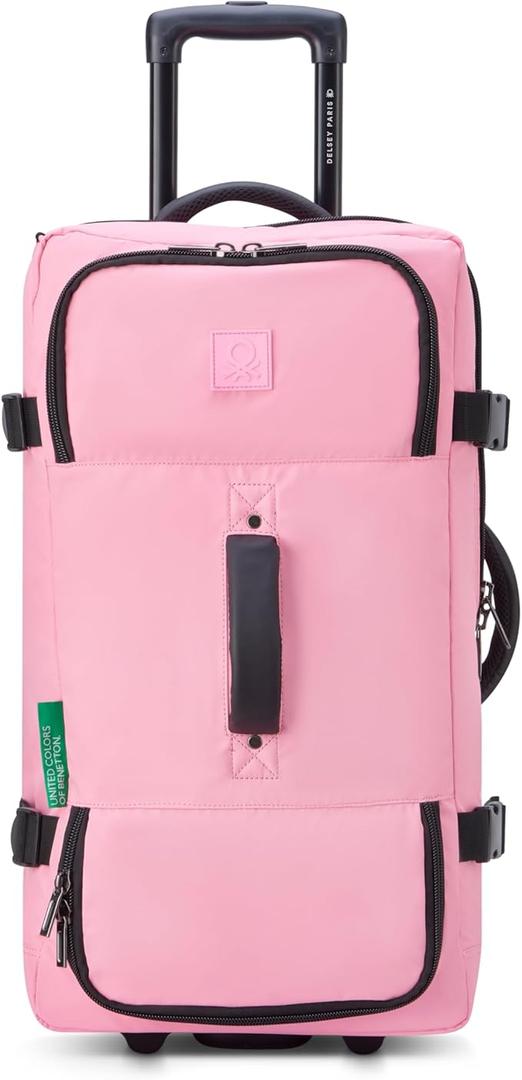 United Colors of Benetton Now Two Wheeled Rolling Duffel Bag (Checked Luggage 24 Inch, Black)