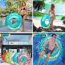 POZA Inflatable Pool Float Tube Sparkly Confetti Swim Ring, Heavy Duty UV Resistant Inflatable Tube Pool Float for Kids & Adults Multiple Colors & Sizes Beach, Lake & Pool Party Float