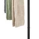MyGift 40 Inch Freestanding Matte Black Towel Rack for Bathroom with 3 Swivel Bar Arms, Hanging Towel Holder Drying Rack