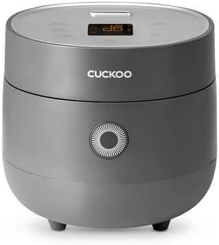 CUCKOO Rice Cooker 3 Cup Uncooked / 6 Cup Cooked, Modern Fuzzy Logic Rice Cooker Small with Delay Timer & Keep Warm Setting, Versatile Food Steamer for Cooking, Non-Stick Inner Pot, Gray (CR-0375FG)