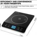 Crux Portable Induction Cooktop, Electric Hot Plate, Programmable Single Burner with Touchscreen LCD Display, Temperature Control, and Auto Shut Off, 1800 Watt, Black