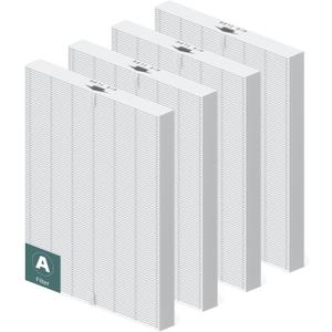 4 Pack 115115 Replacement Filter A for Winix PlasmaWave Air Purifier C535 5300 5300-2 5500 6300 6300-2 P300 AM90 9000 5000 5000B C909 9800, High Efficiency Size 21 Filter (White)