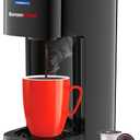 Bonsenkitchen Single Serve Coffee Maker K Cup Pod with 614oz Brew Size 3 Min Fast Brewing Machine with Strength Control, BPAfree Materials, Fits 6.6" Travel Mugs, Silver, Upgrade