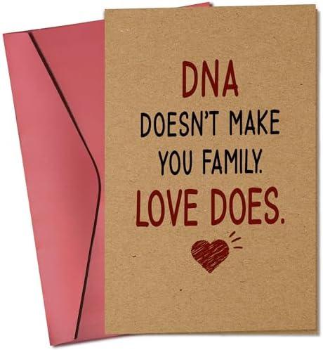 Pawzity Step Dad Fathers Day Card - Happy Fathers Day Cards for Bonus Step Dad, Stepfather from Daughter Son Wife - Funny Cards for Stepfather from Bonus Kids - Single 5.3''x 8'' Folded Greeting Card, Set of 2