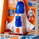 Spaceship Shuttle Toy with Astronaut Figure - Toy Rocket Ship with Lights Spray and Sound - Space Shuttle Toys Sets for Boys Planet Toys - Astronaut Exploration Birthday Plane Gift