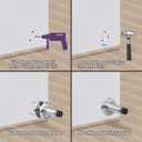 Adjustable Height Door Stopper,304 Stainless Steel Door Stop with Rubber Buffer, Wall Mounted Door Holder, Heavy Duty Doorstops Hardware for Home Office (Silver)