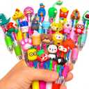 24Pcs Mini Multicolor Pens in One 4-in-1, Cute Pens Bulk for Party Favors and Birthdays, Delightful Ballpoint Pen Back To School Gifts Classroom Student Prizes