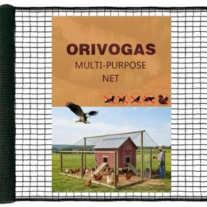 Heavy Duty Bird Netting for Chicken Coop, 19.5 x 19.5 ft 0.8Mesh HDPE Chicken Netting for Hawks with Reinforced Edges, Durable & Reusable Poultry Netting for Garden Raised Beds & Fruit Trees