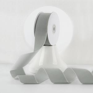 MEEDEE Silver Velvet Ribbon 1.5 Inch Single Face Nylon Velvet Ribbon 10 Yards Spool Grey Ribbons for Christmas Tree, Gift Wrappig, Rustic Wreath, Velvet Bow, Hair Bows, Crafts Supply, Home Decor