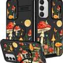 Funermei for Samsung Galaxy S24 FE Case - Women Girls Cute Phone Cover Girly Pretty Aesthetic Mushroom Unique Design with Camera Cover Ring Stand Funda for Samsung S24 FE Case