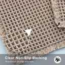 2 x Boho Bath Mat, Super Absorbent Non Slip Waffle Bathroom Rug, Washable, Ultra Soft Rubber Backed, 18x30in, Light Grey