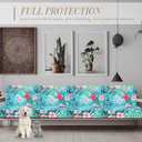 Newwiee 8Pcs Patio Cushion Covers Stretch Outdoor Cushion Cover Replacement for Patio Furniture Sofa Couch Slipcovers, Soft Flexibility Washable Furniture Protector(Fresh Floral,Fresh Color)