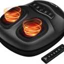 FSA Eligible HSA Foot Massager with Heat [Remote Control], Shiatsu Foot Massager Machine with 5 Compression Levels, Electric Feet Massager for Foot Pain Relief, Gifts for Elderly Senior Parents (Charcoal Black)