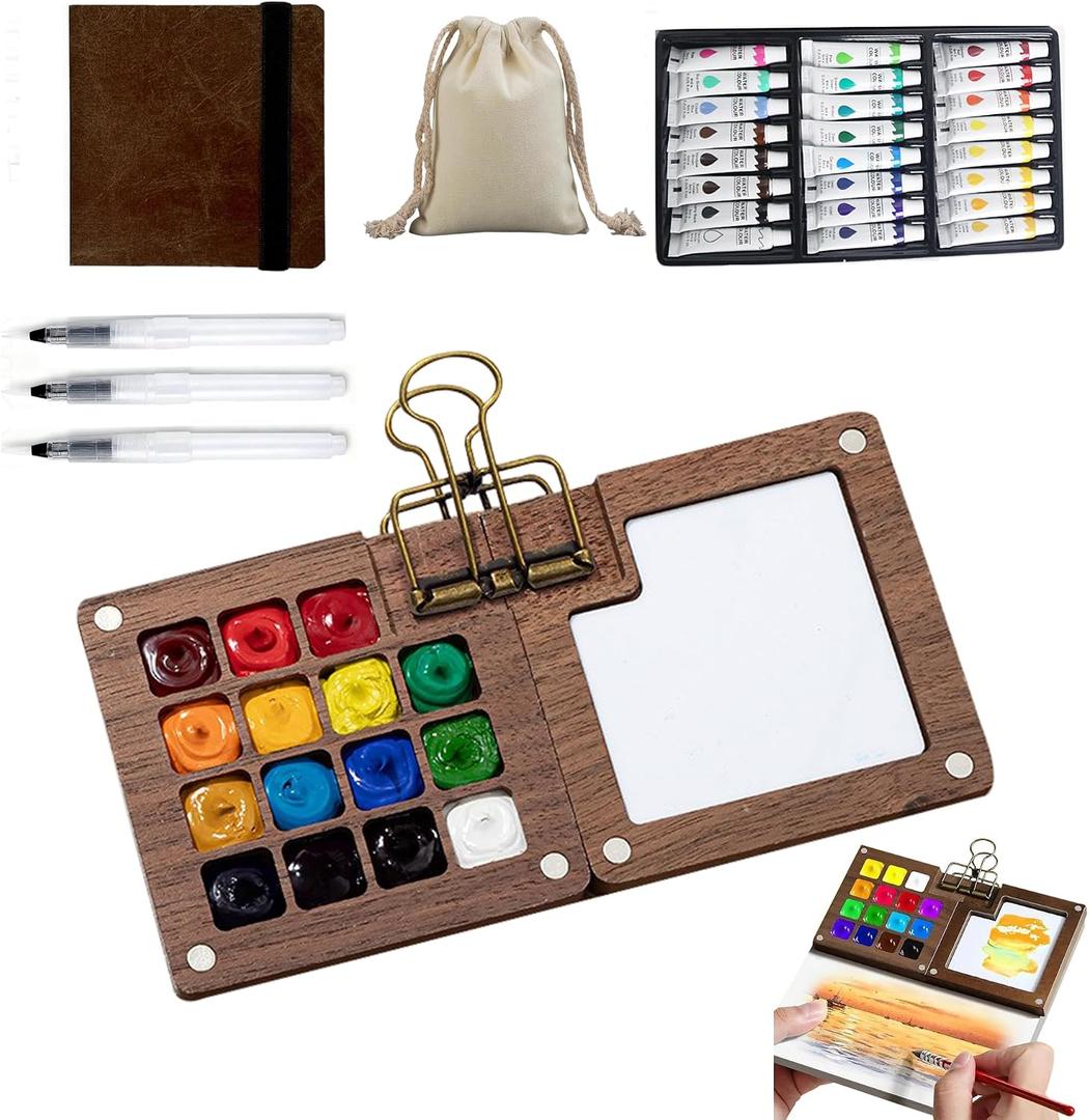 Mini Travel Watercolor Paint Set Portable Watercolor Kit watercolor set for Artists and Beginners