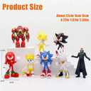 8 Pcs Super Speed Hedgehog Action Figures Set 5.7 Inch Video Game Character Toys for Boys Girls Birthday Cake Toppers Party Supplies Red Warrior Yellow Fox Cartoon Hero Collectible Model Playset Pack, 5.2 inch