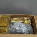 WDF 300Pcs Green Plates Disposable - Heavy Duty Green Plates - 50Guest Green Plastic Dinnerware Include 50 Dinner Plate, 50 Dessert Plate, 150 Cutlery & 50 9oz Cups for Parties/Wedding/Party/Easter