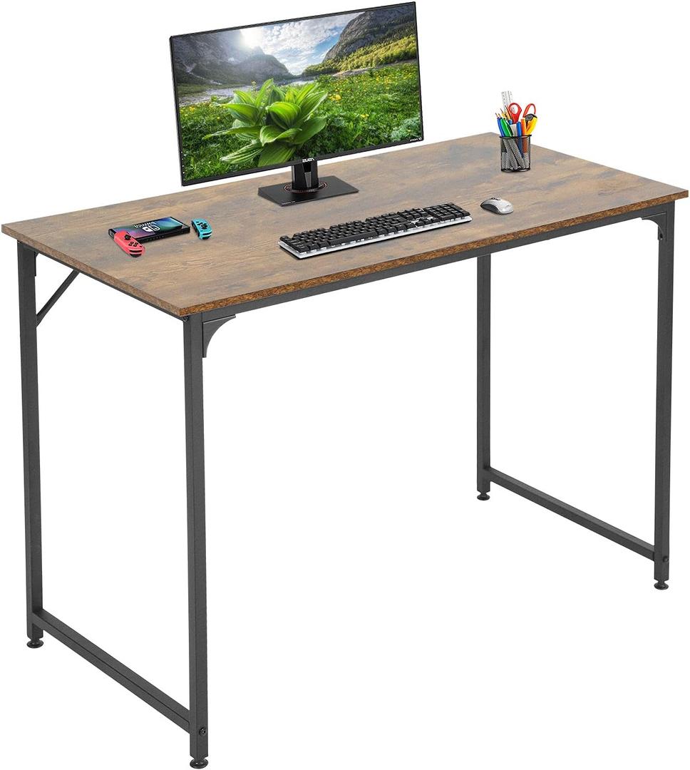 BestOffice Computer Desk Home Office Desk 39 inches Gaming Desk Multi-Function Writing Table Student Art Modren Simple Style PC Wood and Metal Desk Workstation for Small Space, Vintage