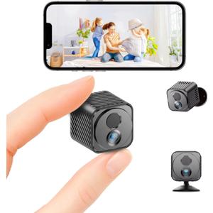 Upgraded Mini Camera 30-Day Battery Life, Wireless Hidden Camera 1080P HD with AI Motion Detection, Auto Night Vision, WiFi Pet, Baby Monitor, Nanny Cam for Home Office Security, Free cloud storage