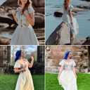 Scarlet Darkness Renaissance Dress for Women 2026 Summer Spring Cotton Off The Shoulder Boho Midi Dresses (Green, XXL)