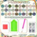 Motipuns 30 Pcs Inspirational Falower Diamond Art Kits Magnetic Motivational Diamond Painting Magnets Kits Positive Affirmation 5d DIY Fridge Magnet Refrigerator Sticker for Adult Beginners Home