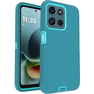 for Motorola Moto G (2026) Case, Moto G Play (2026) Case, 16ft Drop Protection, Full-Body Non-Slip Shockproof, 3-Layer Rugged Heavy Duty Phone Case with Dustproof Port Cover, Teal