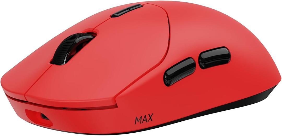 Rapoo VT2 MAX Wireless Gaming Mouse, True 8K Wireless Polling Rate, 53g Lightweight, Up to 750 Hr Battery, Nordic nRF54L15 MCU, 120-Million Optical Switch, 10 Programmable Buttons, Macro Enabled, Red