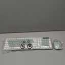 Wireless Keyboard and Mouse Combo, FullSized Wireless Keyboard and Adjustable DPI Mouse, 2.4GHz USB Receiver, Silent Keyboard and Mouse for PC, Windows, MAC, Desktop, Laptop (Avocado Green)