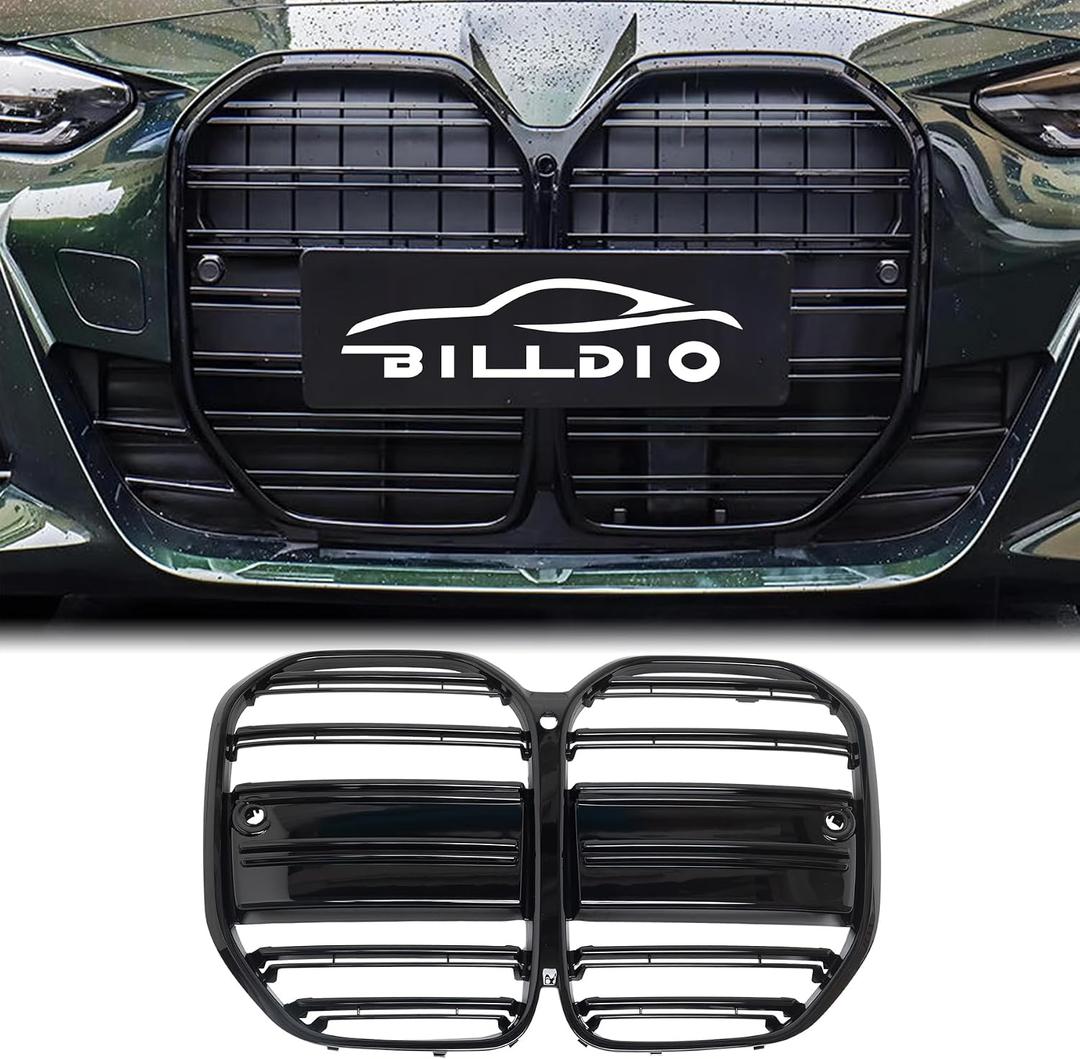 G22 Grille - Front Kidney Grille ABS Double Slats Gloss Black