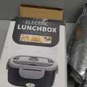 Vabaso Electric Lunch Box for Adults, 80W Heated Lunch Box with Dual 1.5L Stainless Steel Containers, Portable Food Warmer for Men Work Car Truck, 12V/24V/110V/220V - Eternal Gray