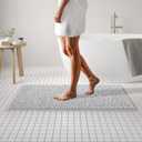 MAYSHINE Plush Shaggy Chenille Bath Mat | Extra Soft, Super Absorbent, Non-Slip Bathroom Rug | Fluffy Microfiber, Area Rug Sets for Bathroom Floor, Kitchen, Living Room | 47"x27" | White (2'3" x 3'11" (Rectangular))