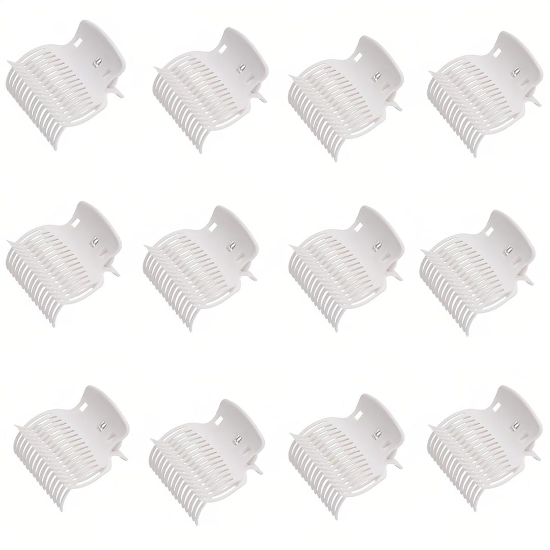 12-Pack Non-Slip Curling Iron Clips for All Sizes of Curling Irons, Heat-Resistant Plastic Holders for Secure Styling, Reusable Curl Holders for Quality Waves