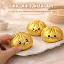 Dumpling Squishies,Glitter Dumpling, Glitter Squishy with Box,Easter Basket Stuffers (Gold)