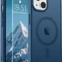SUPFINE Magnetic for iPhone 15 Plus Case & iPhone 14 Plus Case with Screen Protector (Compatible with MagSafe)(Military Grade Drop Protection) Translucent with Anti-Fingerprint Phone Case,Deep Blue