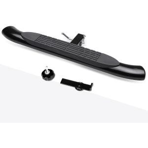 Fits 2" Receiver Universal 37" x 4" Black Steel Oval Curved Hitch Step Rear Bumper Guard for Trailer Pickup Truck