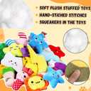 Hungdao 80 Pcs Dog Squeaky Toys Bulk for Small Dog Cute Plush Stuffed Puppy Chew Teething Toys Pet Bundle Easter Gift for Chewing Cleaning & Interactive Play