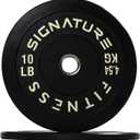 Olympic Bumper Plates, 2" Weight Plates for Strength Training & Weightlifting, Pairs, Sets or Sets with 7FT Barbell, Multiple Options (10 lbs)